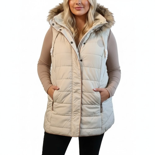 Sheego weste jacke beige blau - jacke,